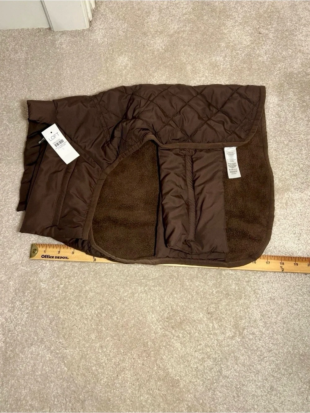 Dog Quilted Brown Puffer Jacket